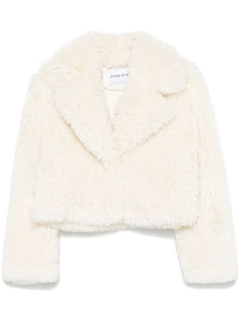 Shop Stand Studio White Cropped Samara Faux Fur