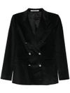 Black double-breasted cotton Parigi blazer