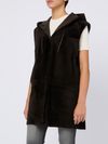 Long Laurie sleeveless reversible coat