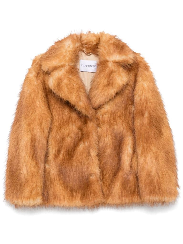 Shop Stand Studio Janice Faux Fur In Beige