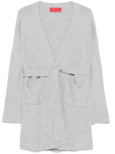 Karla cardigan in wool and cashmere with belt.