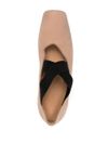 Ballet ballerinas in beige calf leather