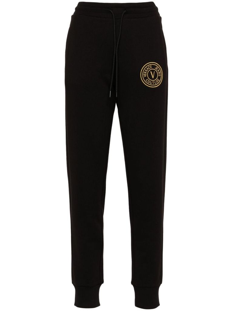 Versace Jeans Couture Cotton Joggers With Logo In Black