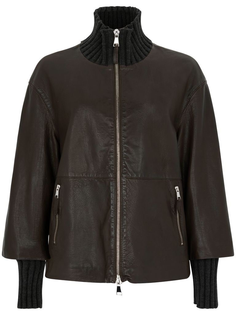 Shop Leather Authority Ixia Leather Jacket In Brown