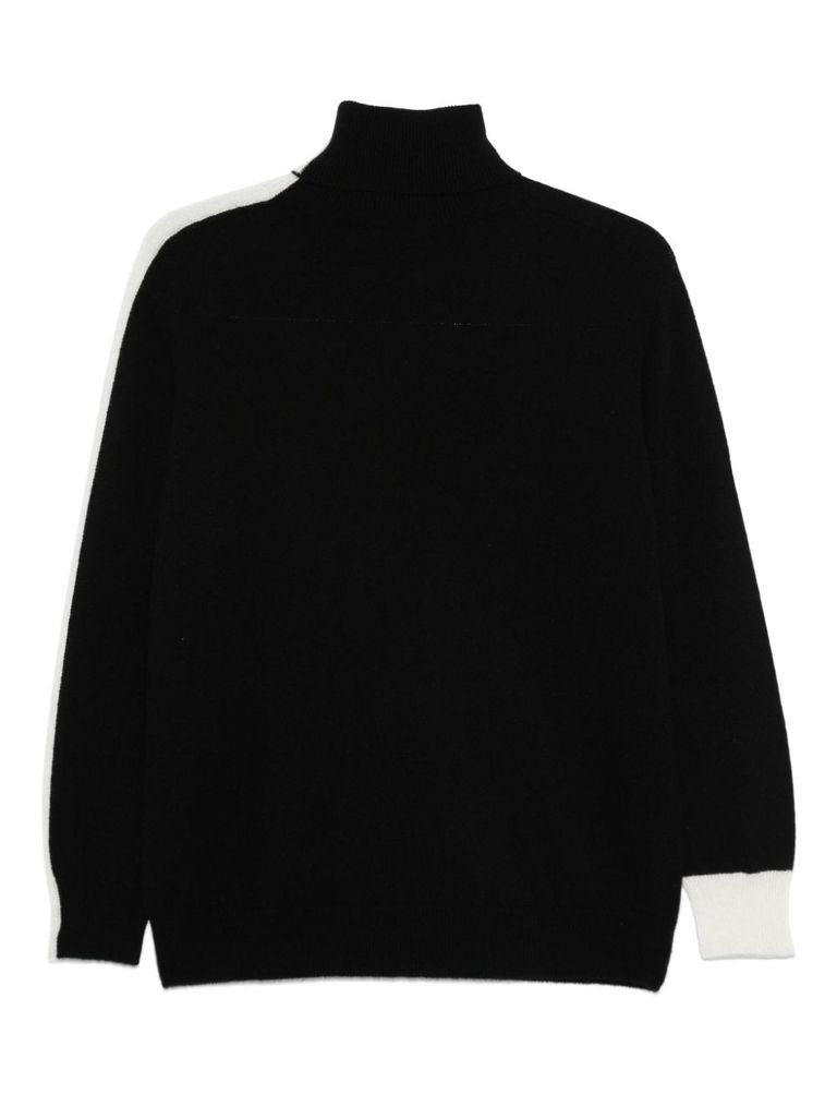 Shop Vanisé Marlene Cashmere Sweater With A Stripe In Black