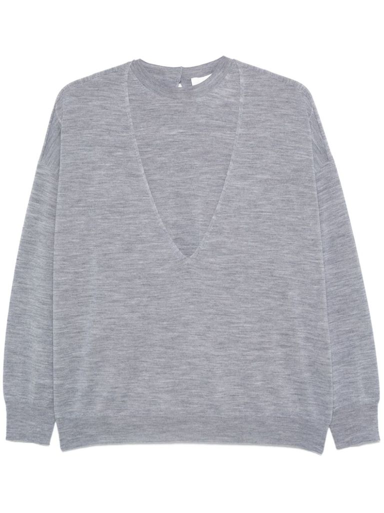 Shop Vanisé Bijoux Cashmere Sweater In Grey