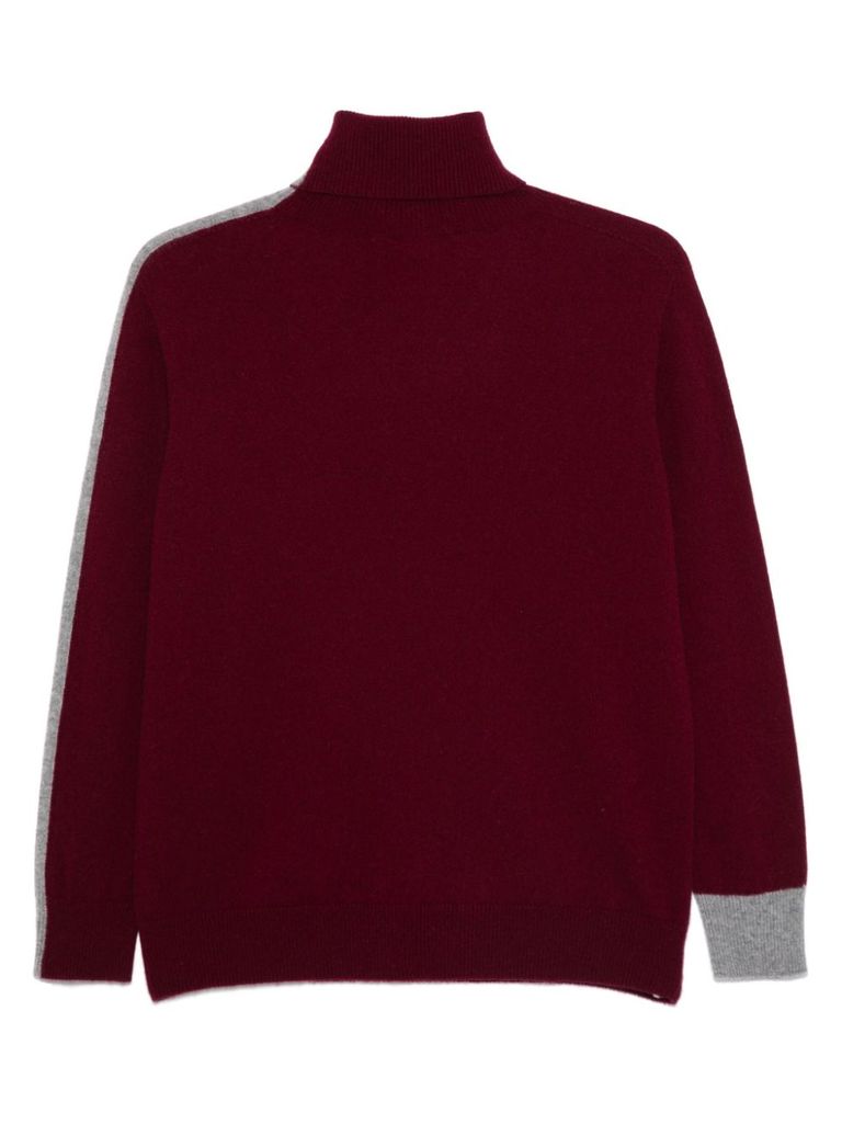 Shop Vanisé Marlene Cashmere Sweater With A Stripe In Red