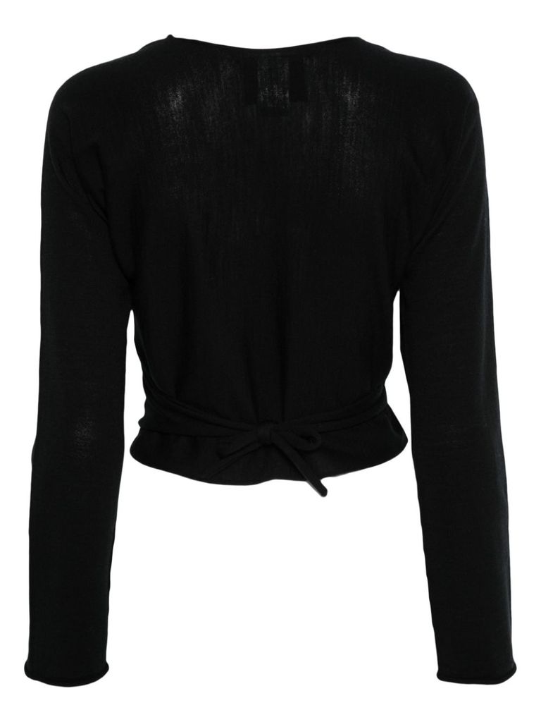 Shop Vanisé Biba Crossed Cashmere Sweater In Black