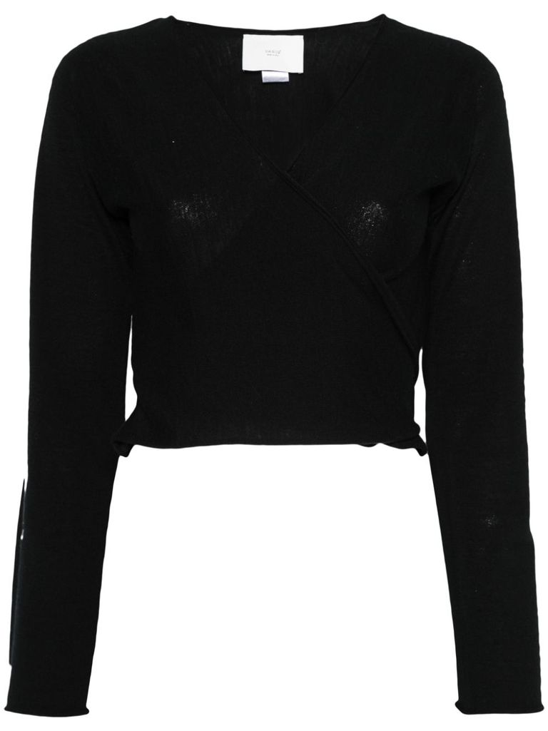 Shop Vanisé Biba Crossed Cashmere Sweater In Black