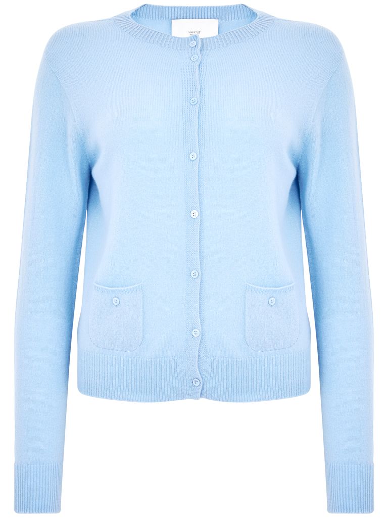 Vanisé Chanel Cardigan In Light Blue Cashmere