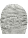 Grey knitted wool hat