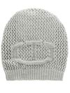 Grey knitted wool hat