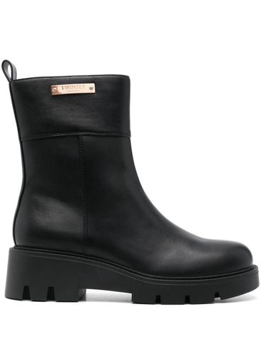 TWINSET - Black ankle boots with side buckle