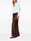 Long draped skirt with rhinestones