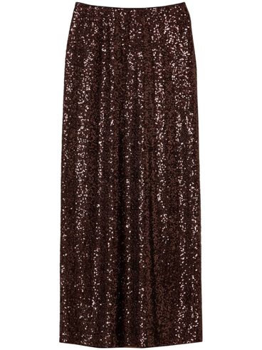 Long draped skirt with rhinestones