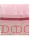 Multicolor pink scarf with logo