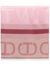 Multicolor pink scarf with logo