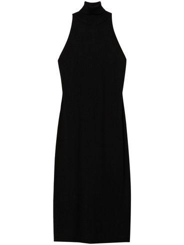 TWINSET - Slim fit black dress with high neck and sleeveless