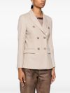 seventy - Blazer doppiopetto in lana beige - 7