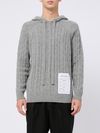 Knitted wool sweater with hood