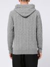 Knitted wool sweater with hood