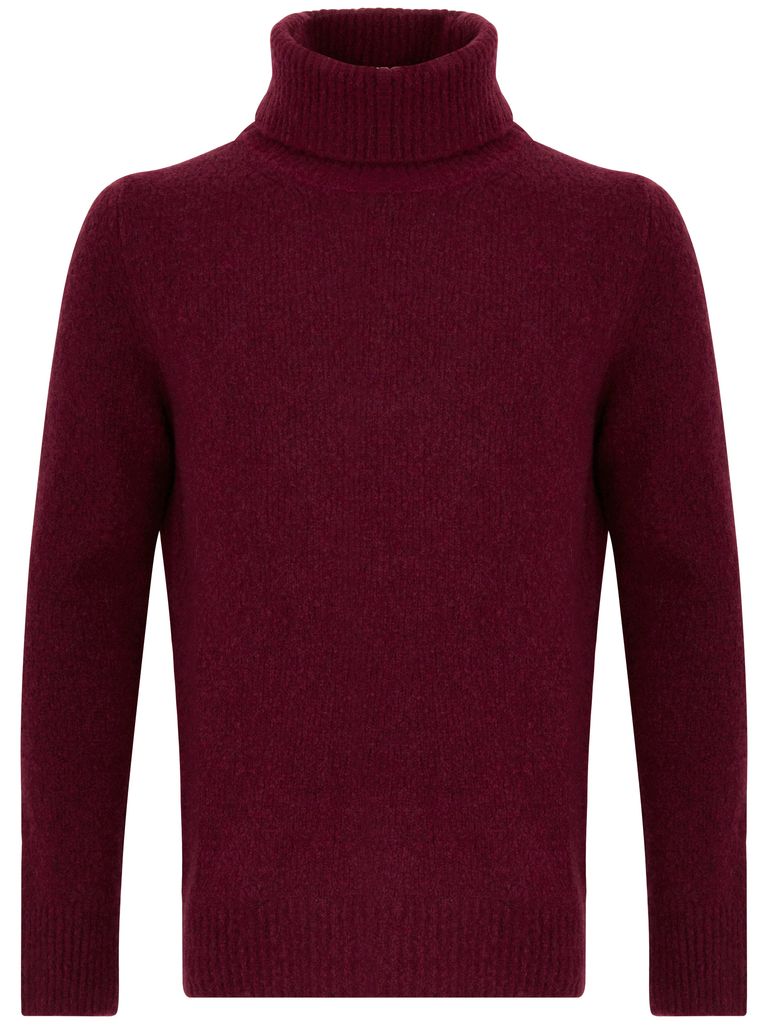 Amaranto Wool Sweater With High Neck In Red