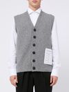 Wool and cashmere vest with buttons