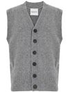 Wool and cashmere vest with buttons