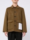 amaránto - Brown wool jacket with pockets - 2