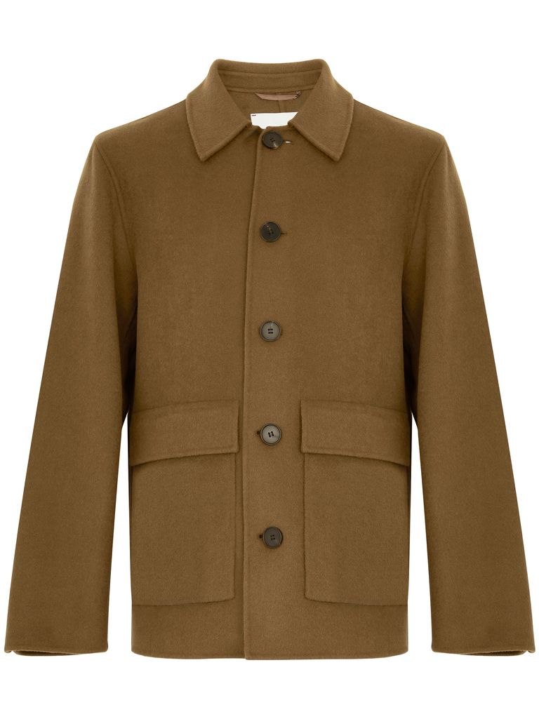 Amaranto Brown Wool Jacket With Pockets In Green