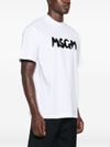 msgm - White cotton T-shirt with logo print - 5