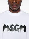 msgm - White cotton T-shirt with logo print - 6