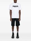 msgm - White cotton T-shirt with logo print - 8