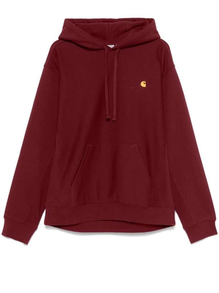 Shop Carhartt Cotton Sweatshirt With Logo Embroidery In Red