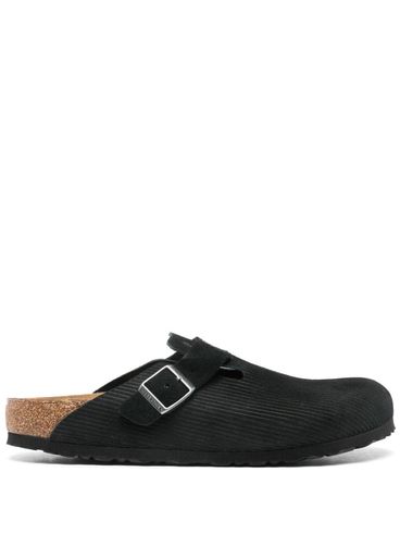 Boston black leather clogs