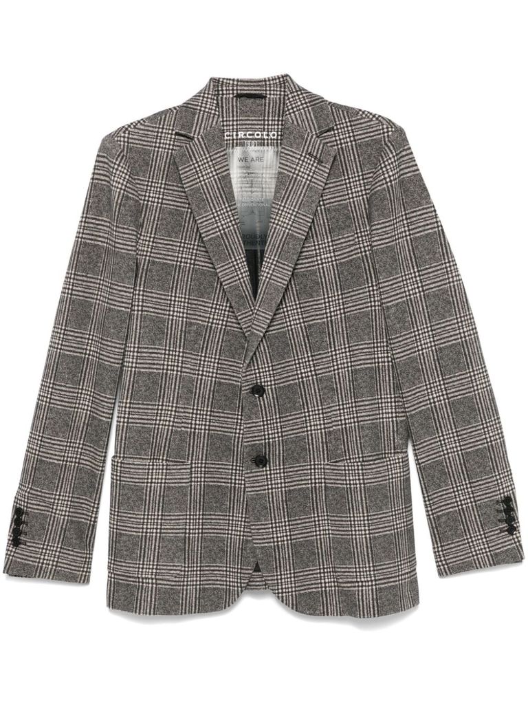 Shop Circolo 1901 Single-breasted Checked Blazer In Grey