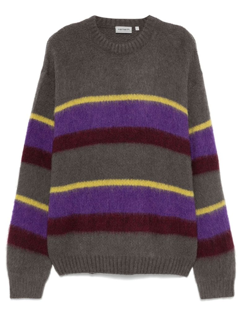 Shop Carhartt Striped Wool Sweater In Multicolour