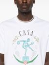 casablanca - Cotton T-shirt with front and back print - 3