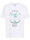 casablanca - T-shirt in cotone con stampa frontale e sul retro