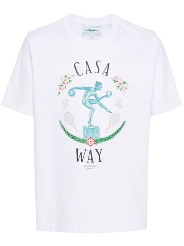 CASABLANCA - Cotton T-shirt with front and back print