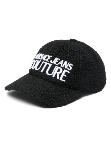 VERSACE JEANS COUTURE - Shearling hat with embroidered logo