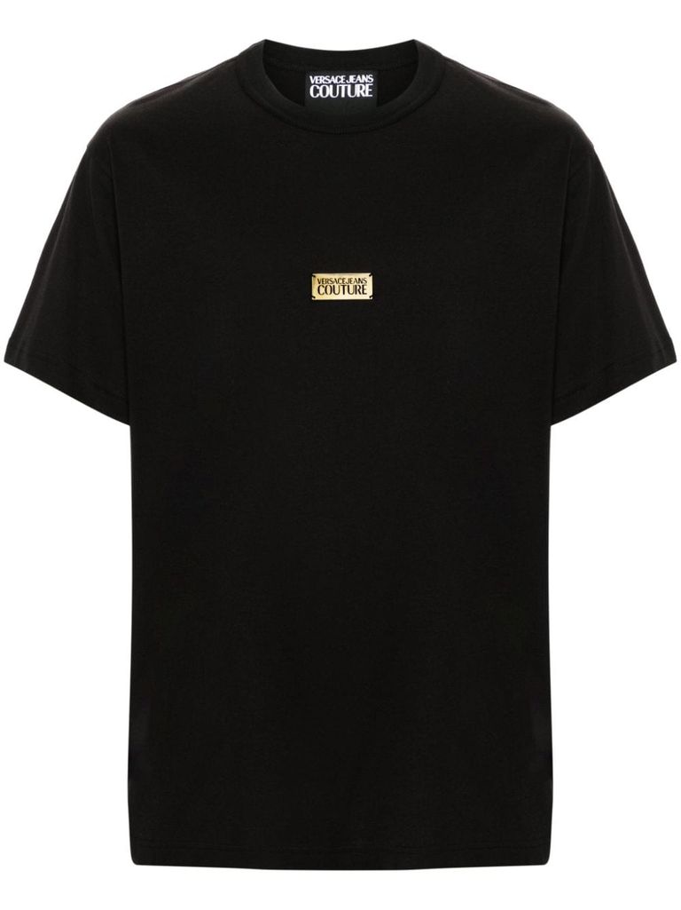 Versace Jeans Couture Cotton T-shirt With Patch In Black