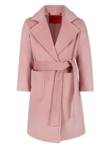 MAX & CO - Pink belted waist wool coat