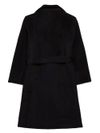 max & co - Black belted waist wool coat - 2