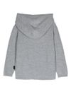 Logo tag grey wool hoodie