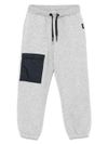 Pantaloni sportivi in cotone grigio con tasche applicate