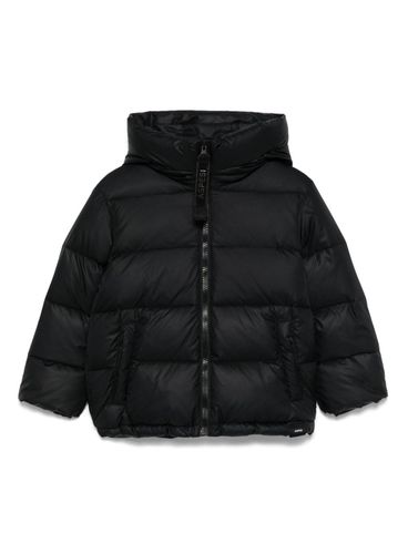 High neck black quilted down jacket