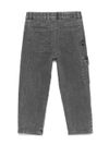 Jeans in cotone grigio con tasca cargo laterale