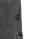 Side cargo pocket grey cotton denim