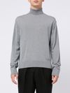 Grey high-neck wool sweater